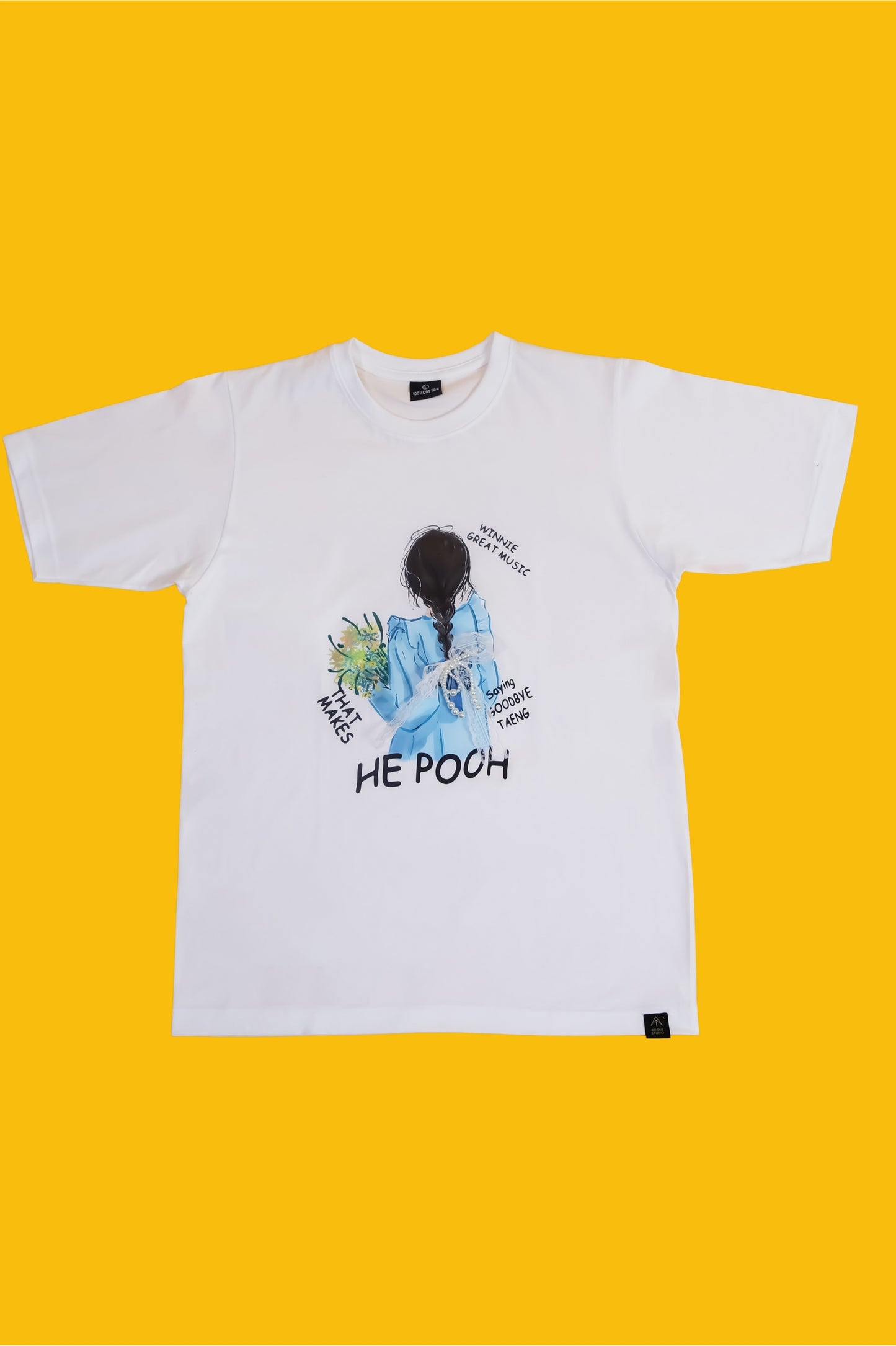 He Pooh Girl with Flowers T-Shirt