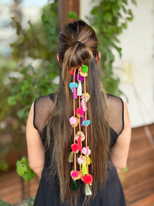 Boho Multicolor Tassel Hair Accessory