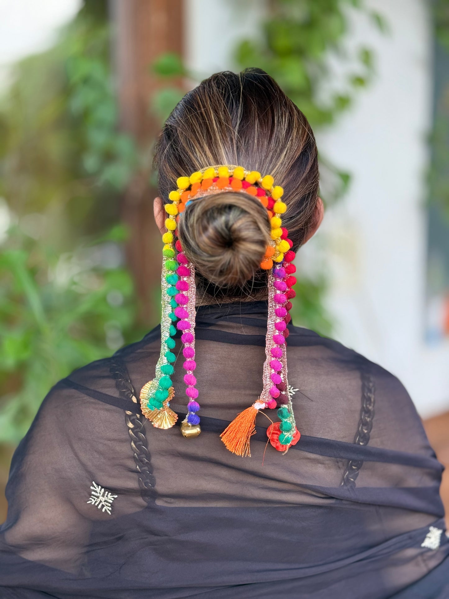 Festive Pom-Pom Hair Accessory