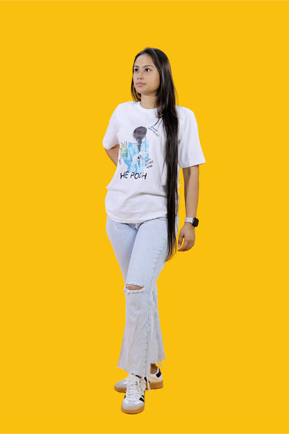 He Pooh Girl with Flowers T-Shirt