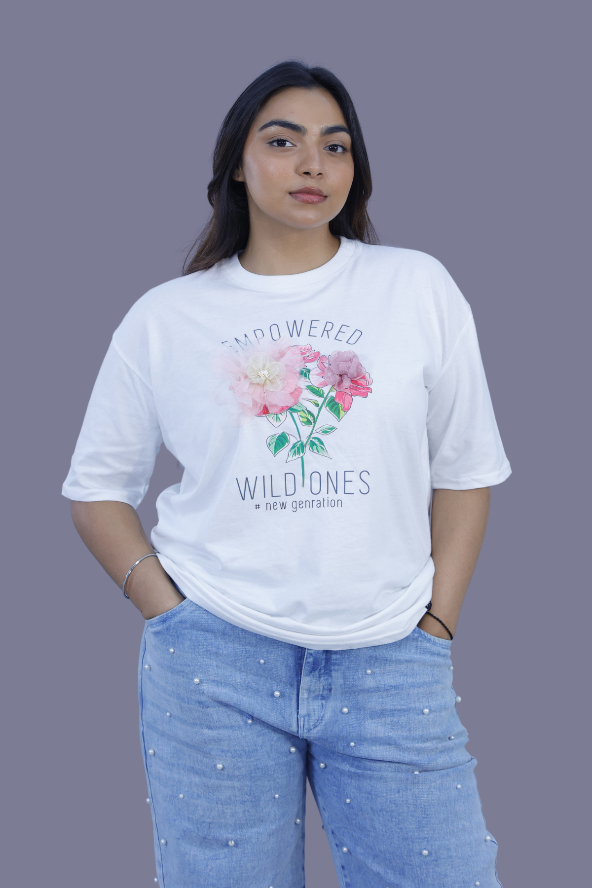 Empowered Floral Graphic 3D T-Shirt