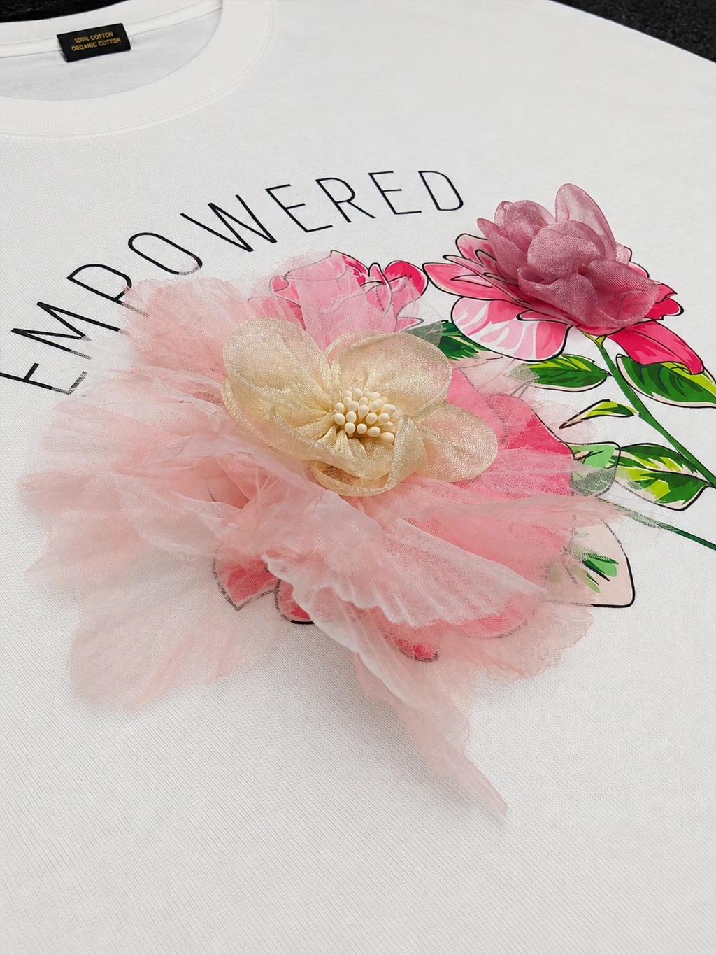 Empowered Floral Graphic 3D T-Shirt