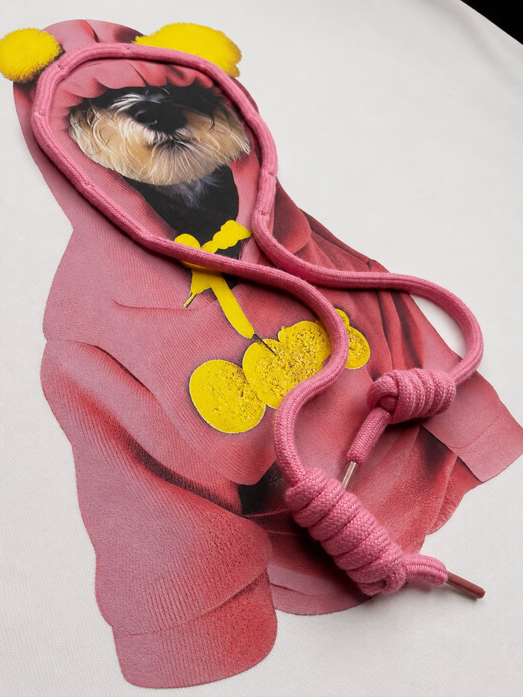Puppy Hoodie Print 3D T-Shirt Black