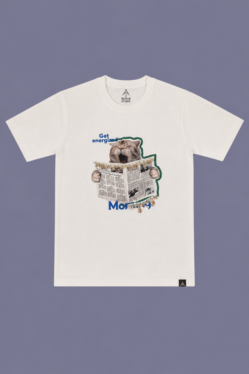 Lazy Cat Print T-Shirt