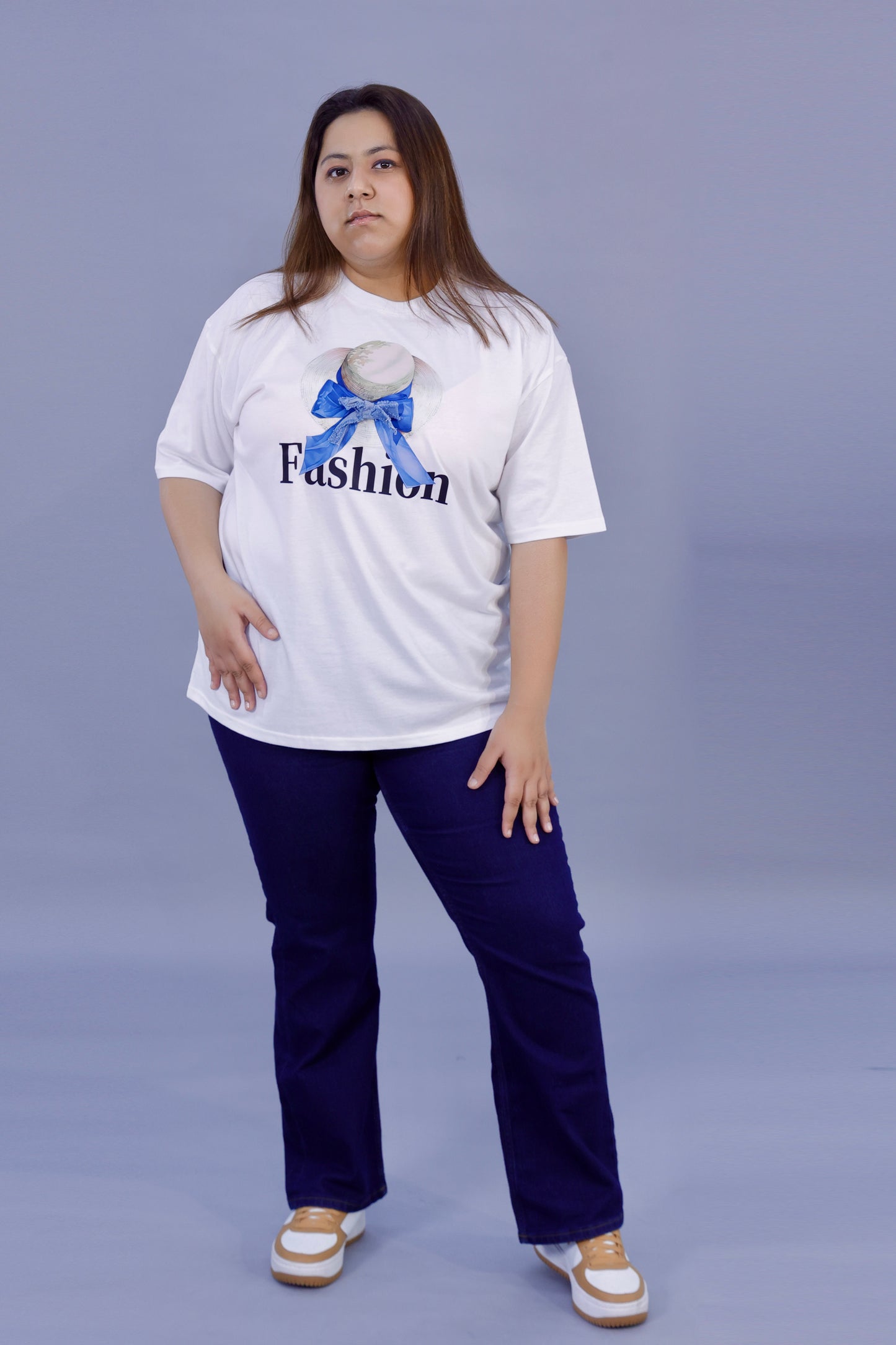 Blue Bow Fashion Graphic T-Shirt