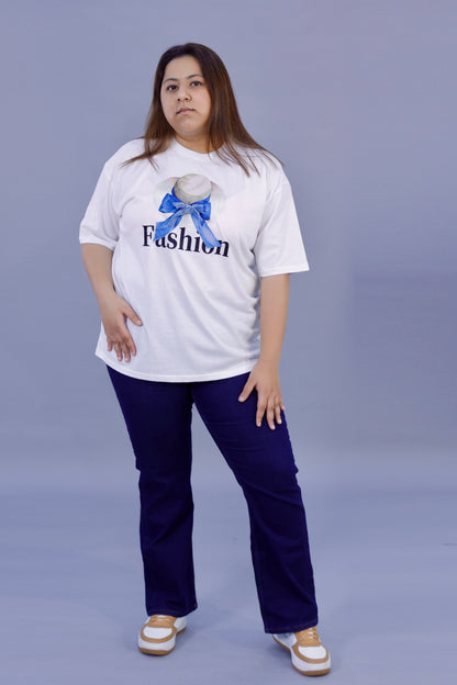 Blue Bow Fashion Graphic T-Shirt