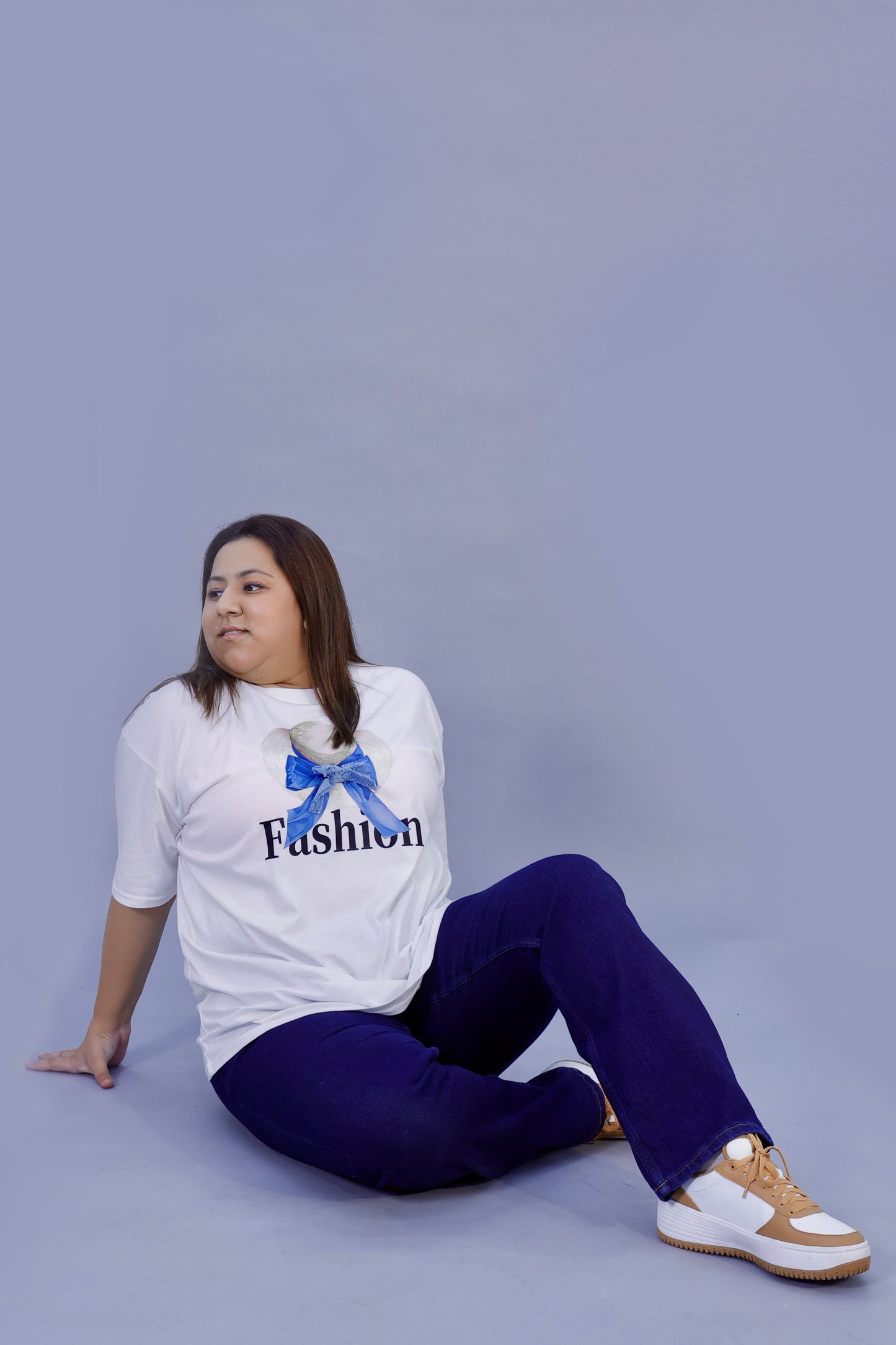 Blue Bow Fashion Graphic T-Shirt
