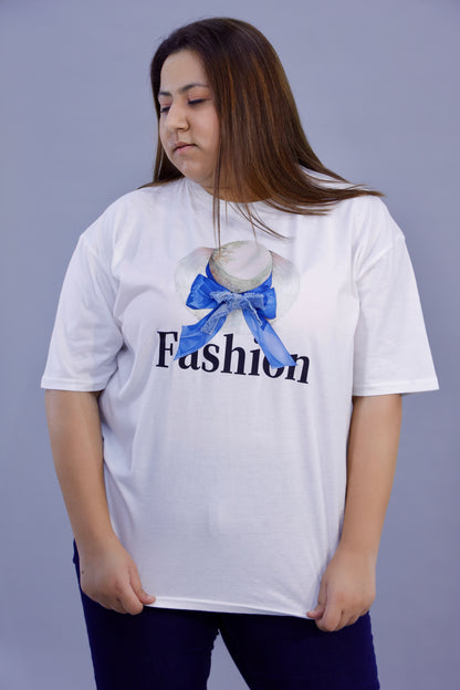 Blue Bow Fashion Graphic T-Shirt