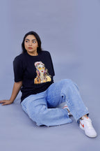 Stylish Girl Graphic Black T-Shirt