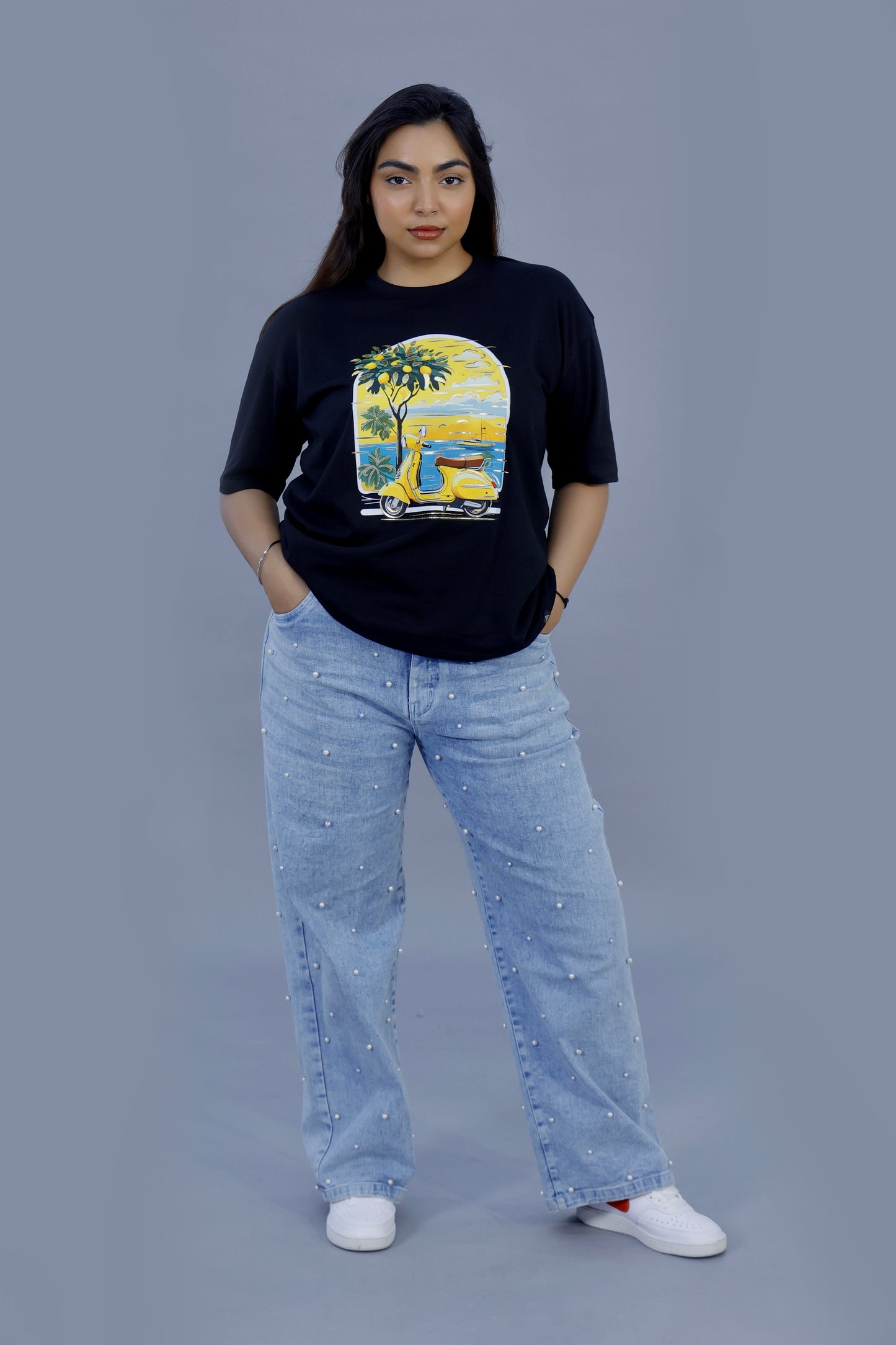 Sunset Scooter Graphic 3D T-Shirt