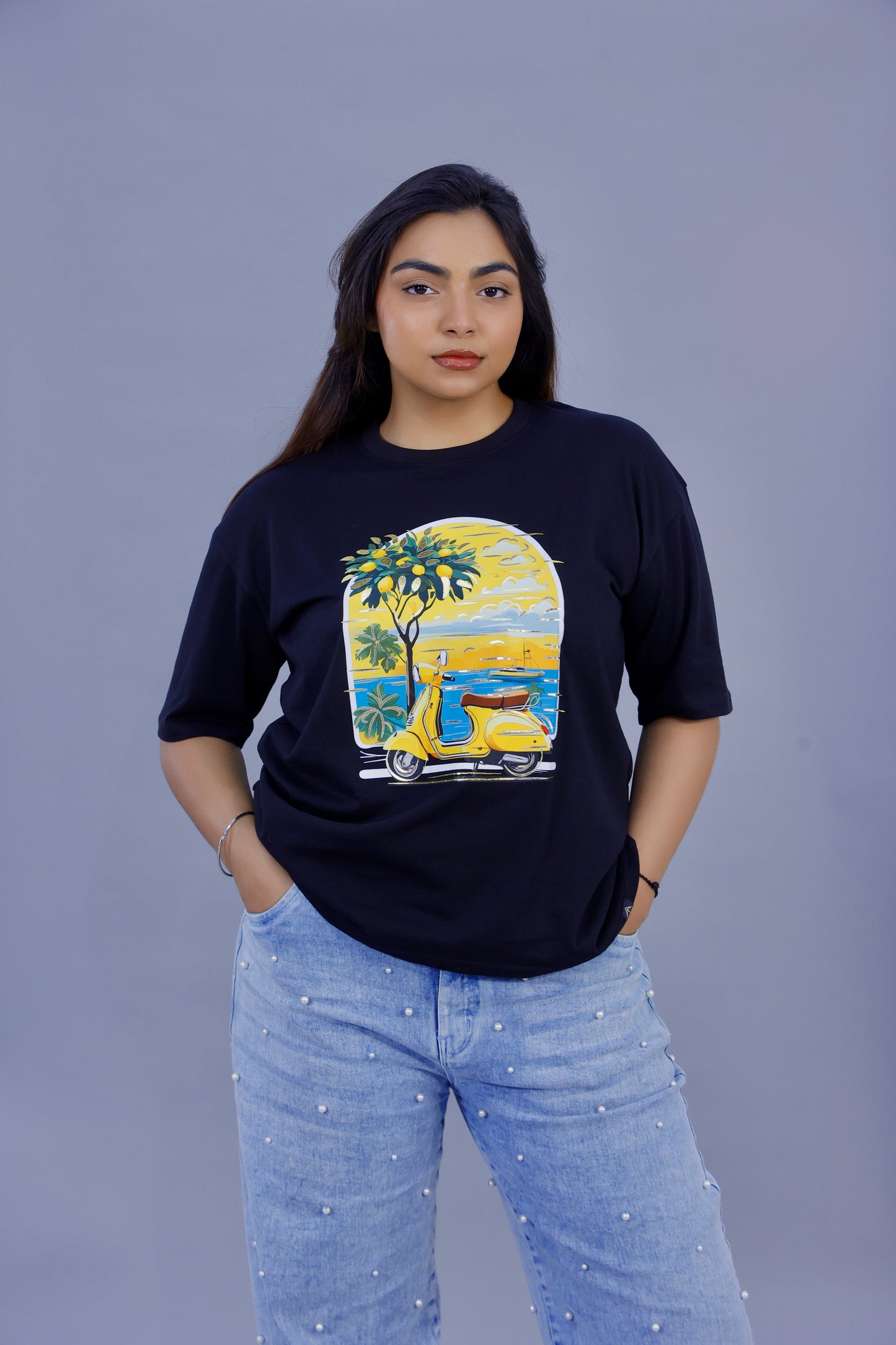 Sunset Scooter Graphic 3D T-Shirt