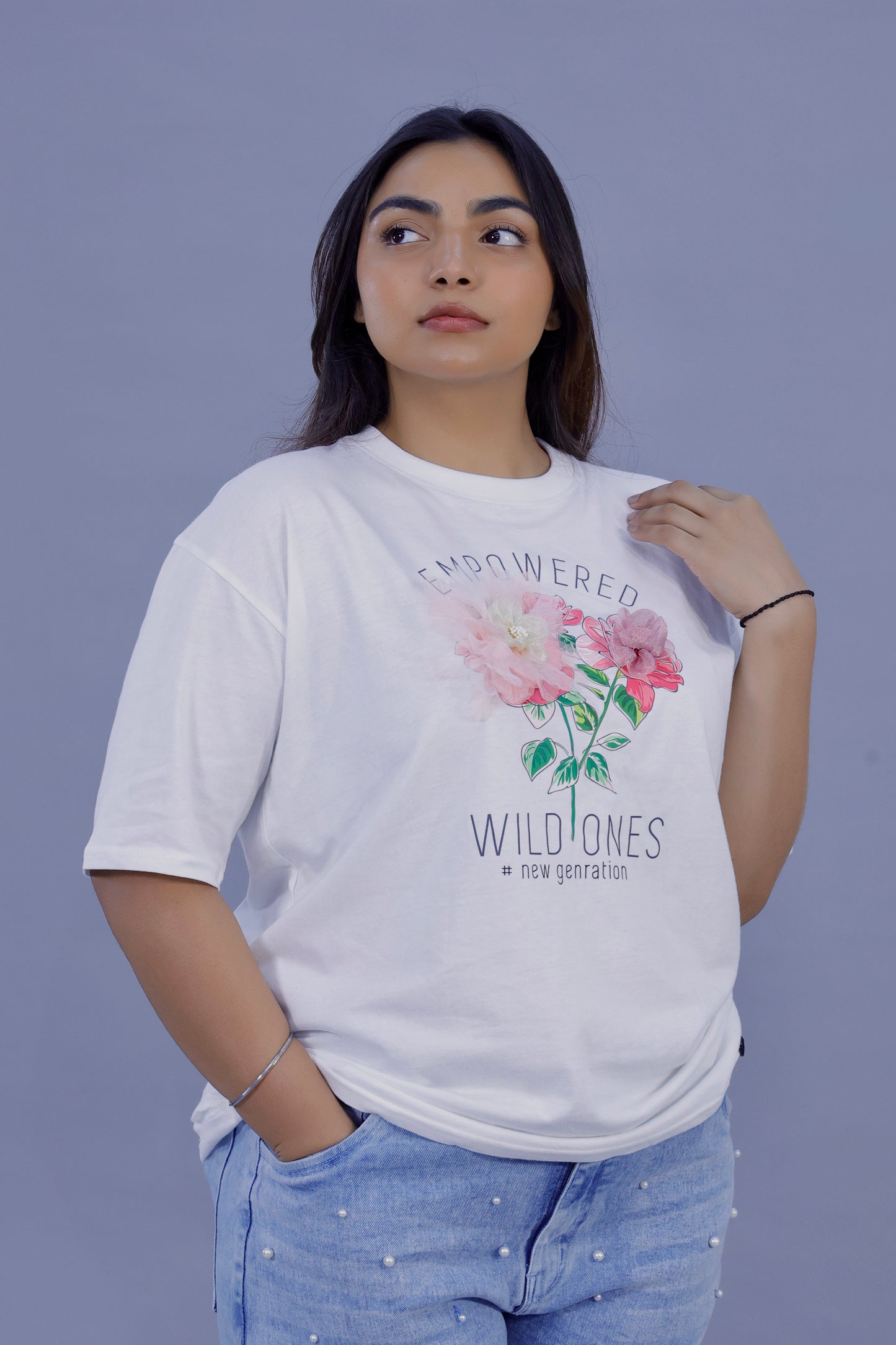 Empowered Floral Graphic 3D T-Shirt