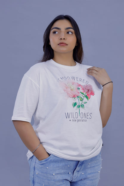 Empowered Floral Graphic 3D T-Shirt