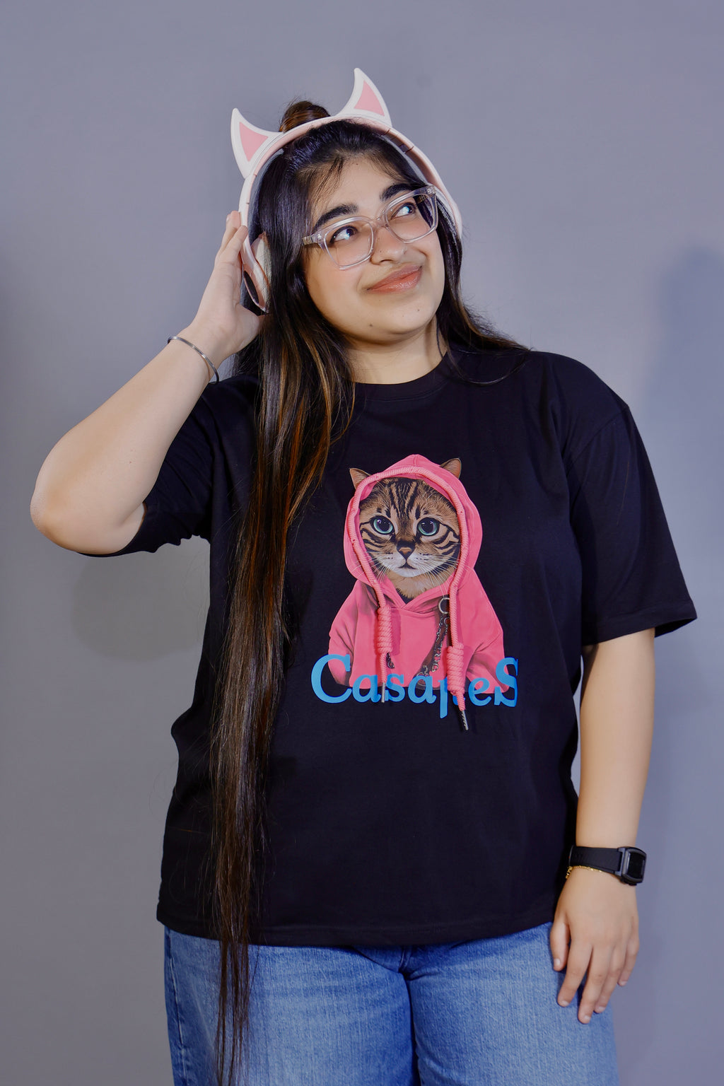 Casapes Cat Hoodie Tee White