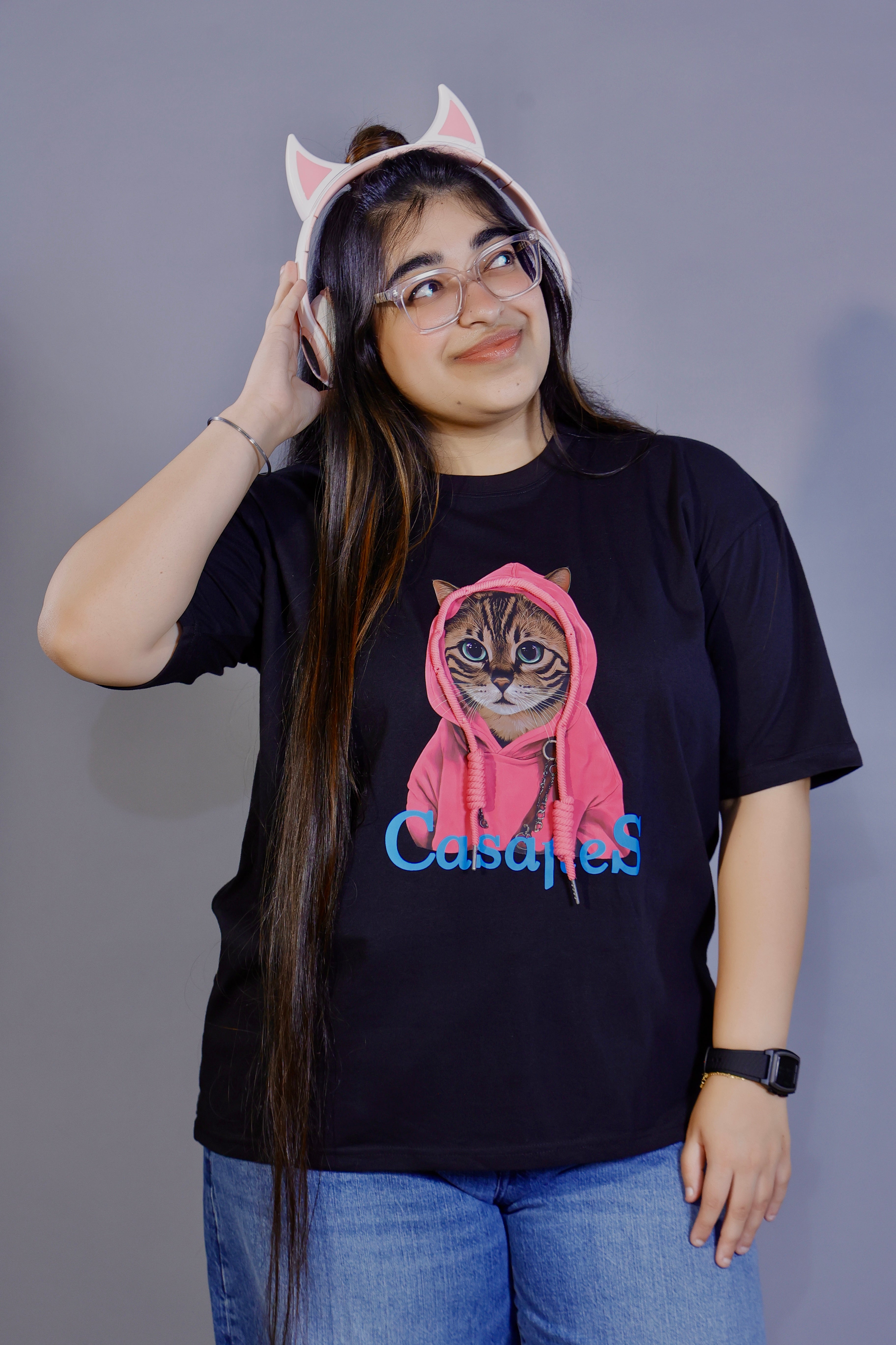 Casapes Cat Hoodie Tee White