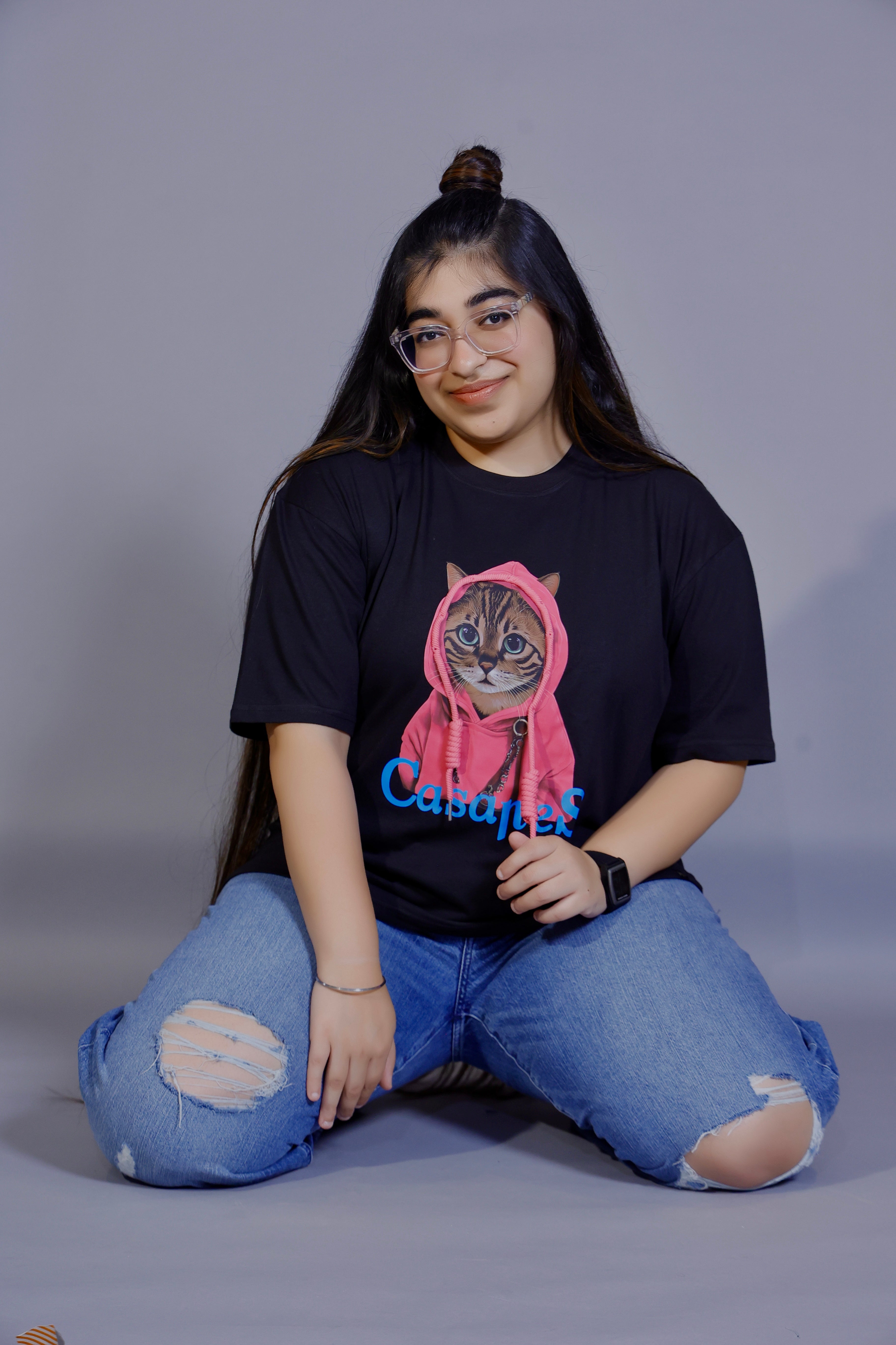 Casapes Cat Hoodie Tee White