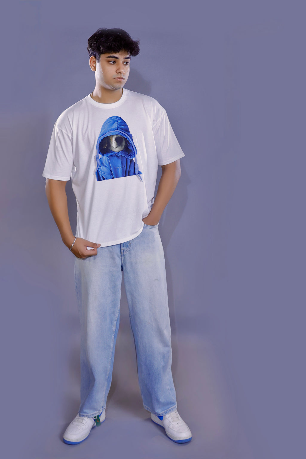 Mystic Hoodie Graphic 3D T-Shirt white