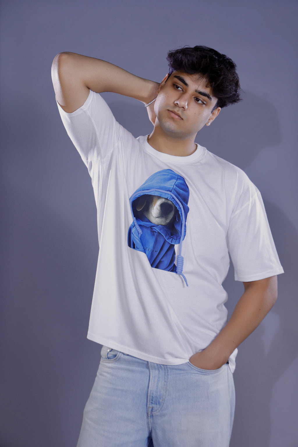 Mystic Hoodie Graphic 3D T-Shirt white