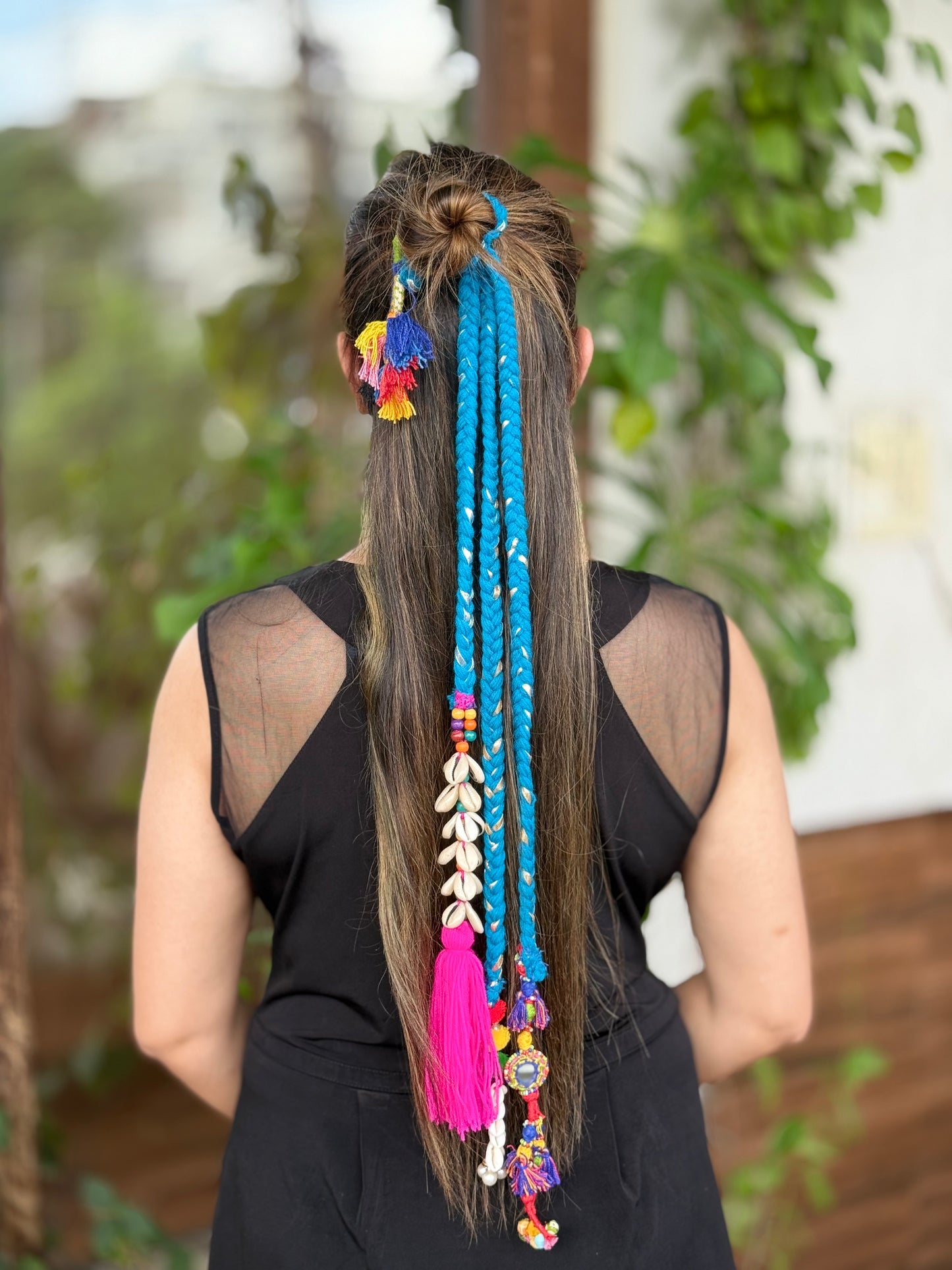 Ocean Blue Braided Shell Hair Accessory