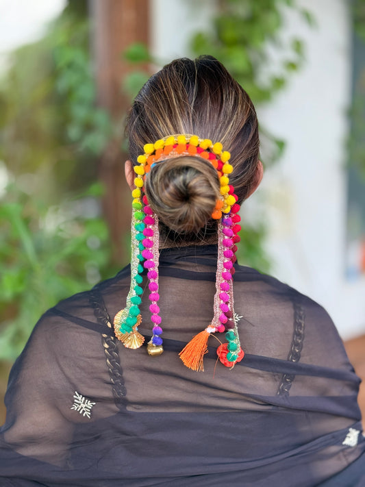 Festive Pom-Pom Hair Accessory