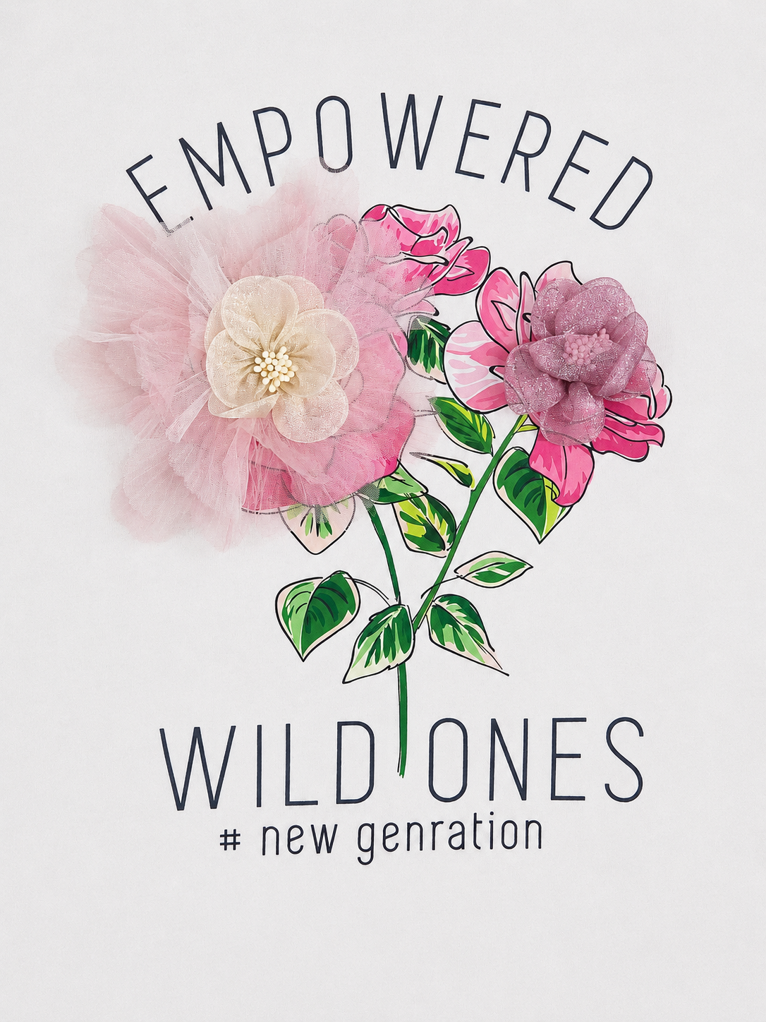 Empowered Floral Graphic 3D T-Shirt