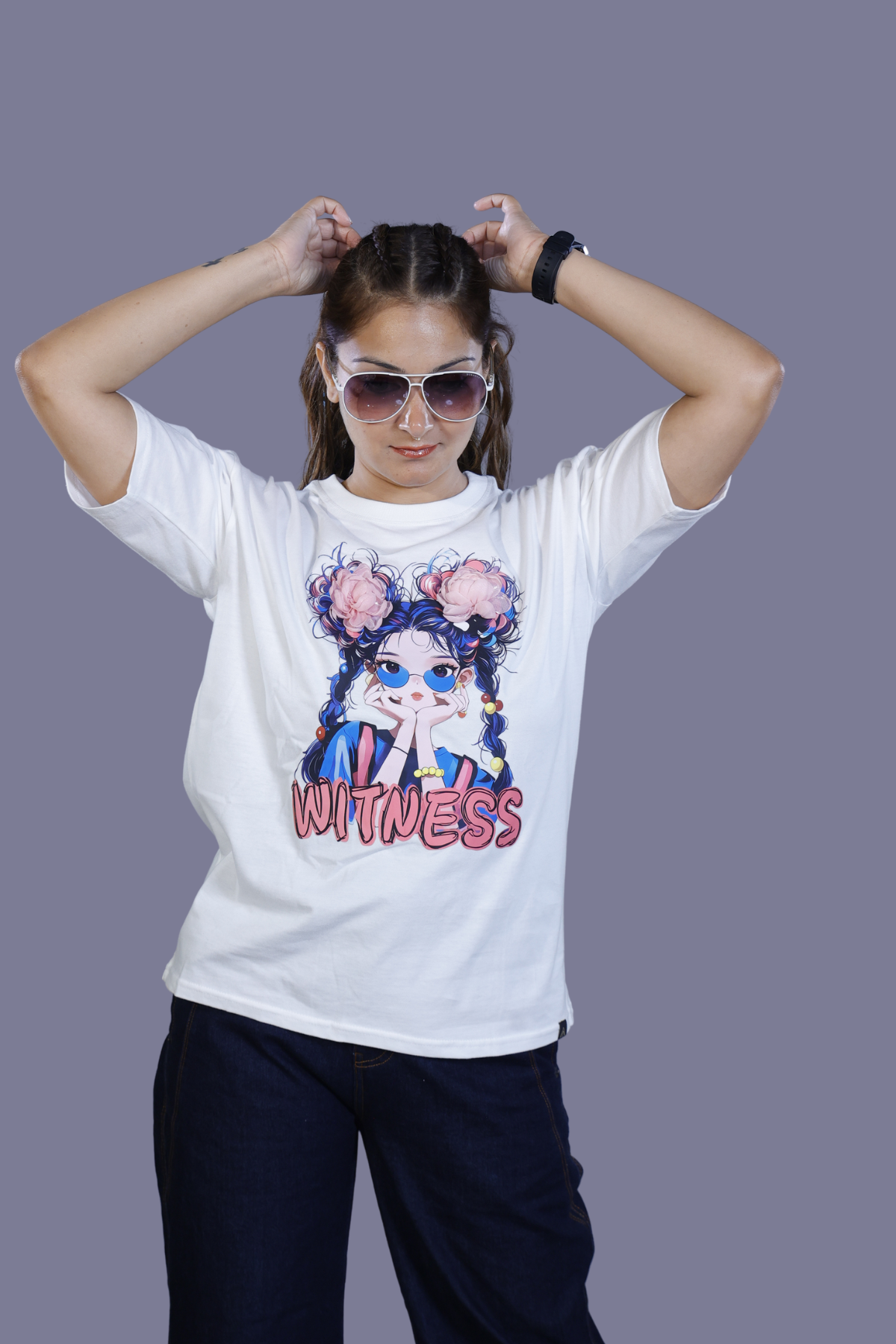 Witness Anime Girl Graphic T-Shirt white
