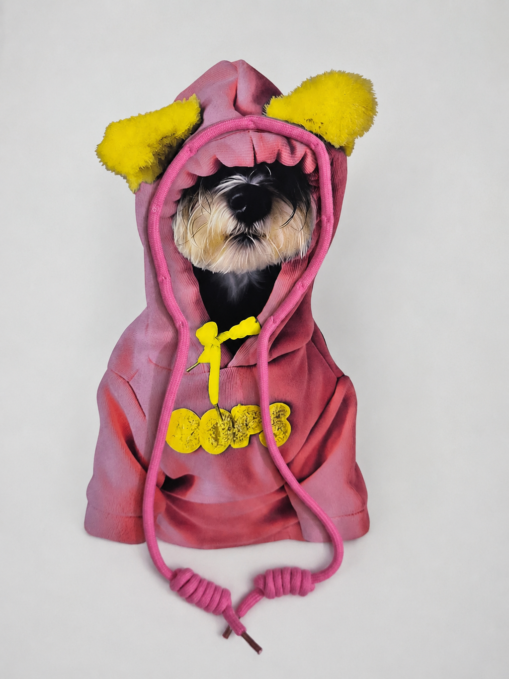 Puppy Hoodie Print 3D T-Shirt Black